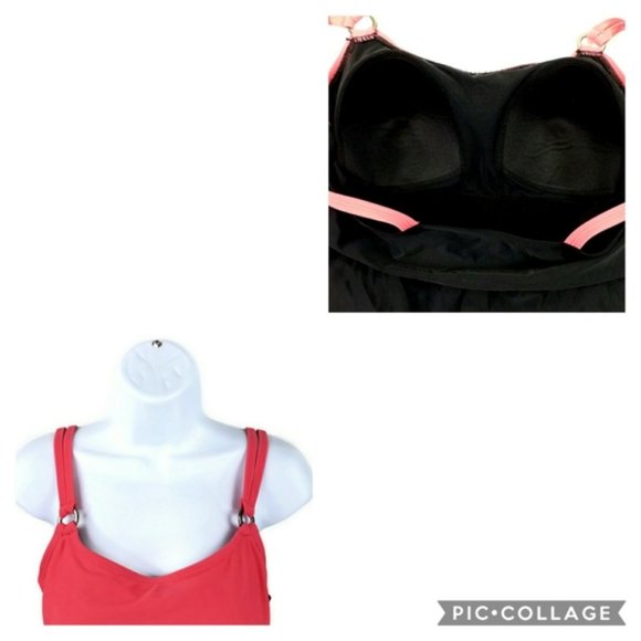 Croft & Barrow Multicolor Tri-Colorblock Tankini Swim Top Womens Size 12D - Picture 7 of 9